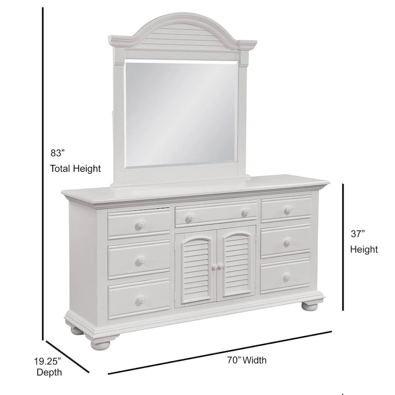 Commode triple et miroir Beachcrest (en option)