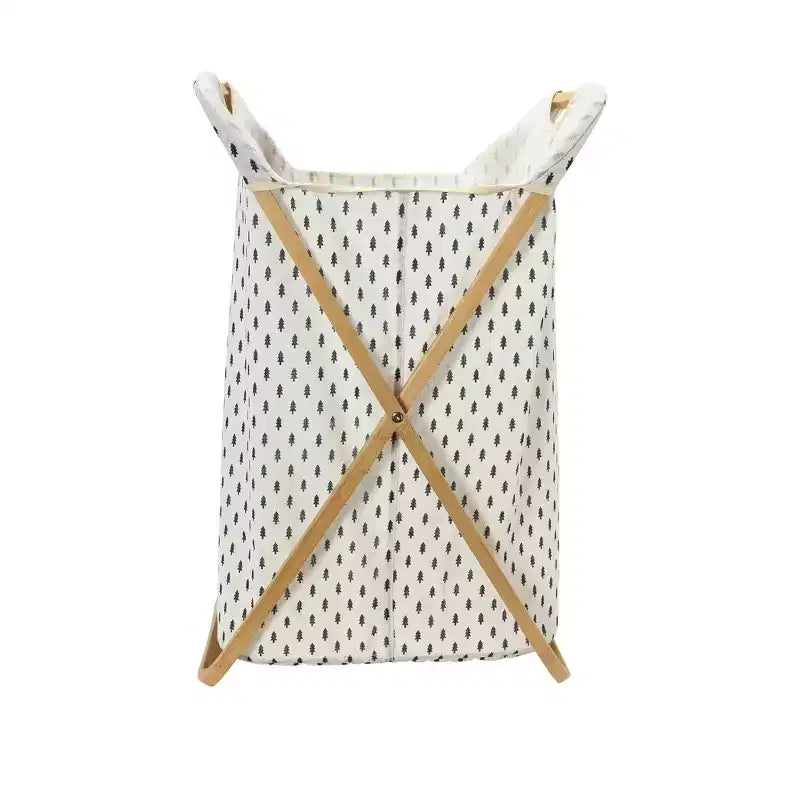 Panier à linge en bambou motif arbre pliant en X Household Essentials