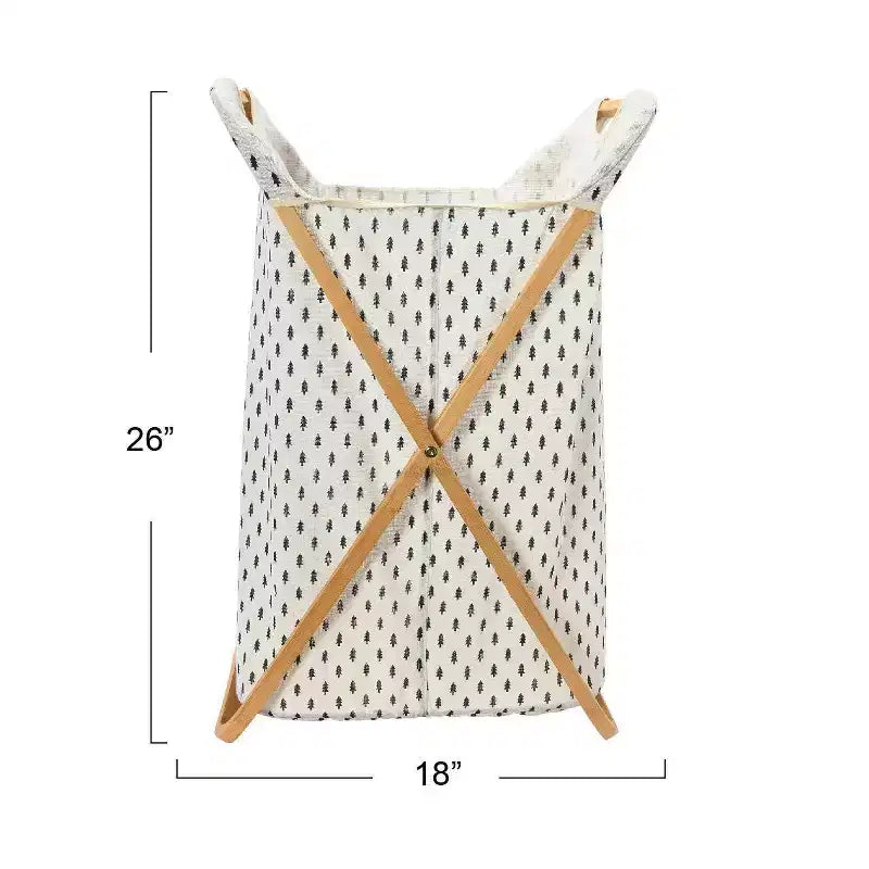 Panier à linge en bambou motif arbre pliant en X Household Essentials
