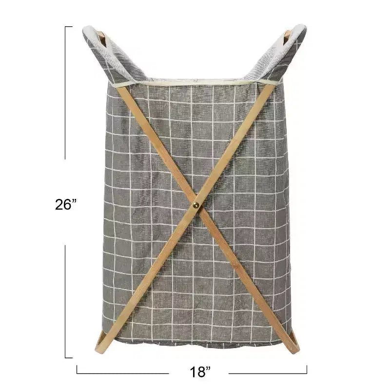 Panier à linge en bambou motif arbre pliant en X Household Essentials