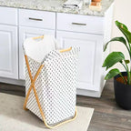 Panier à linge en bambou motif arbre pliant en X Household Essentials