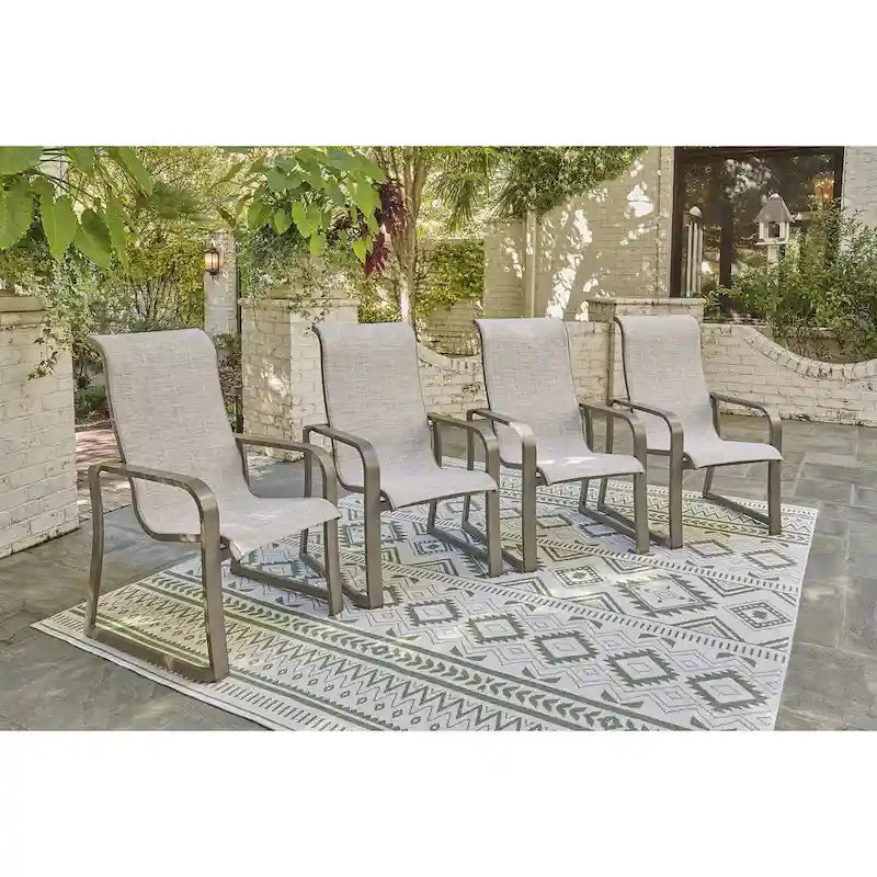 Ensemble de salle à manger d'extérieur 7 pièces Signature Design by Ashley Beach Front beige – 42W x 71/94D x 30H