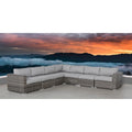 Ensemble de 7 fauteuils modulaires en rotin LSI avec coussins