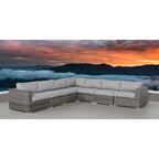 Ensemble de 7 fauteuils modulaires en rotin LSI avec coussins