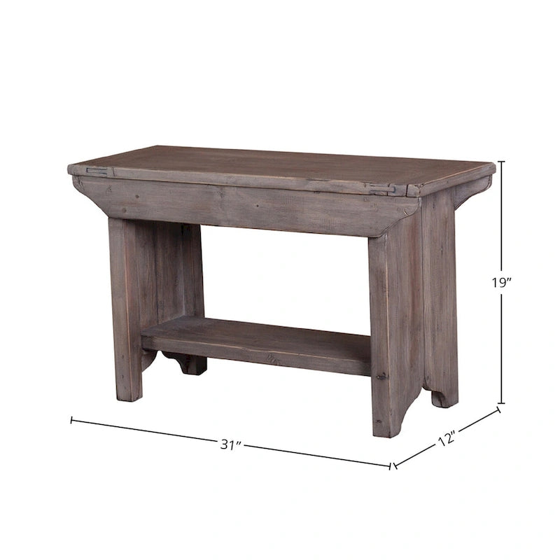 Petite banquette de 31 po de large, marron clair