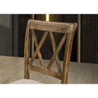 Ensemble de salle à manger 7 pièces en bois de style ferme moderne Enna de Roundhill Furniture avec table à tréteaux, finition bois flotté brossé