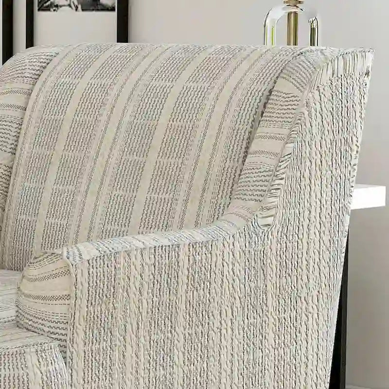 Fauteuil Binick de Furniture of America, à motifs de rayures en chenille multicolore, de style transitionnel
