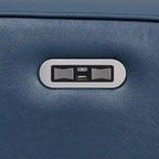 Fauteuil inclinable électrique en cuir pleine fleur bleu océan Steve Silver