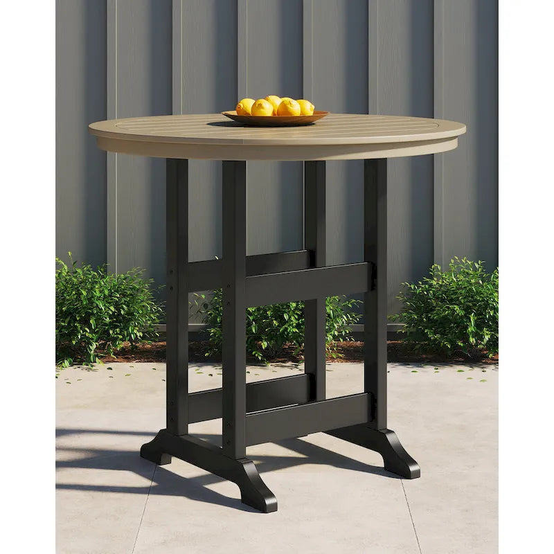 Ensemble de salle à manger d'extérieur 3 pièces Signature Design by Ashley Fairen Trail noir/bois flotté – 45,13 L x 45,13 P x 42 H