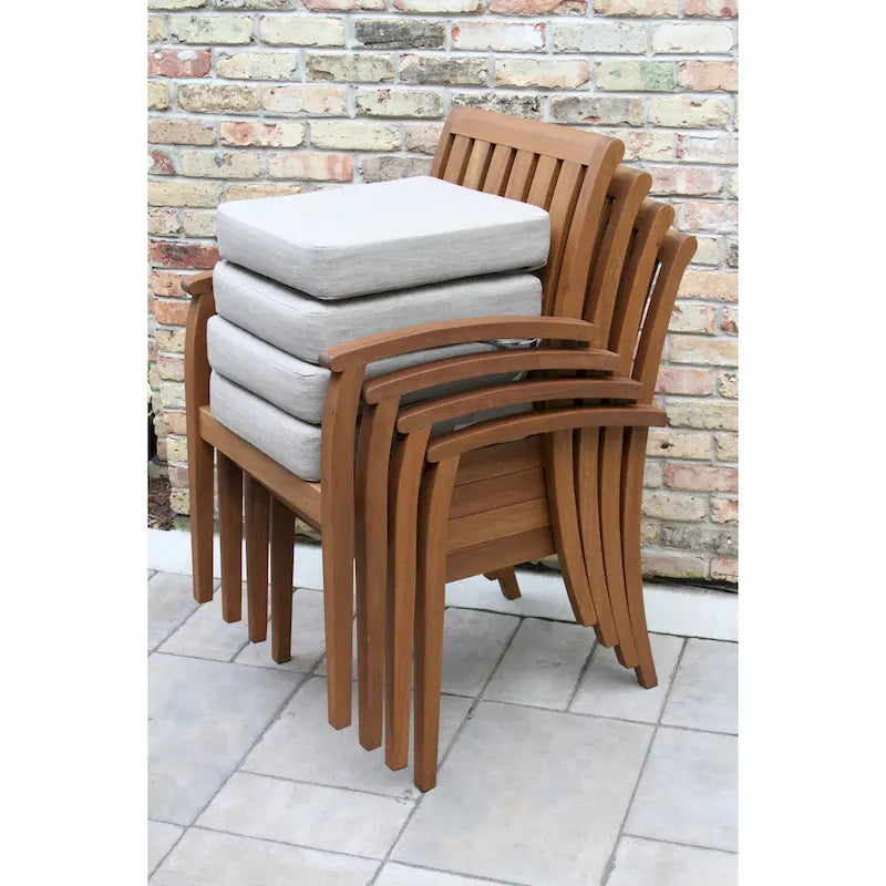 Nadine – Ensemble de salle à manger 6 pièces en eucalyptus et bois composite avec chaises de luxe