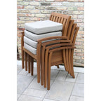 Nadine – Ensemble de salle à manger 6 pièces en eucalyptus et bois composite avec chaises de luxe