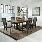 Harvest Home Chalkboard 7 Piece Trestle Table Set