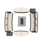 Ensemble de 9 pièces de lit de repos en osier pour patio avec table brasero en béton