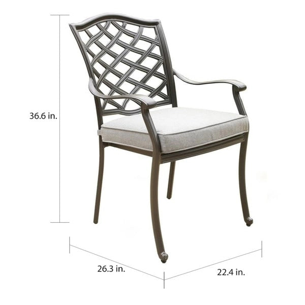 Ensemble de salle à manger d'extérieur 5 pièces en aluminium Arcadia avec coussins