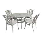 Ensemble de salle à manger d'extérieur 5 pièces en aluminium Arcadia avec coussins