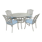 Ensemble de salle à manger d'extérieur 5 pièces en aluminium Arcadia avec coussins