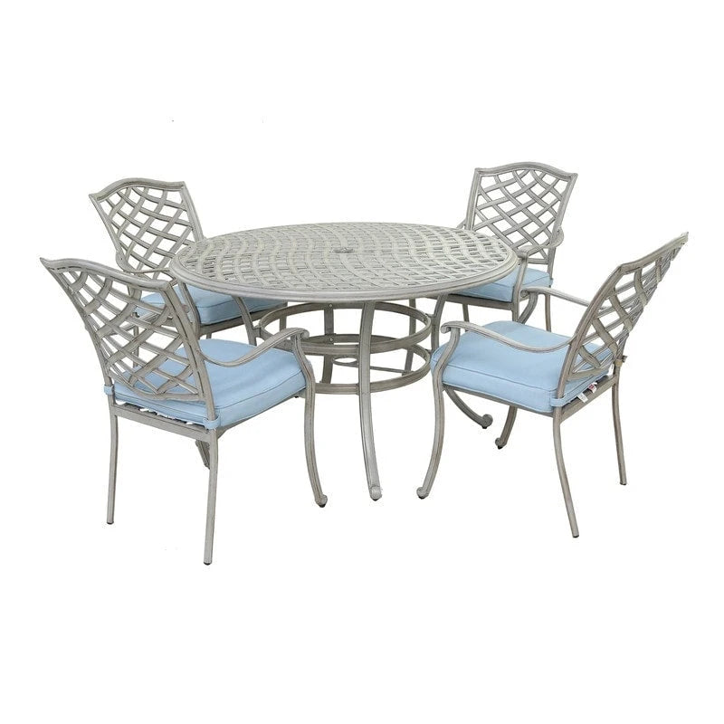 Ensemble de salle à manger d'extérieur 5 pièces en aluminium Arcadia avec coussins