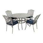 Ensemble de salle à manger d'extérieur 5 pièces en aluminium Arcadia avec coussins