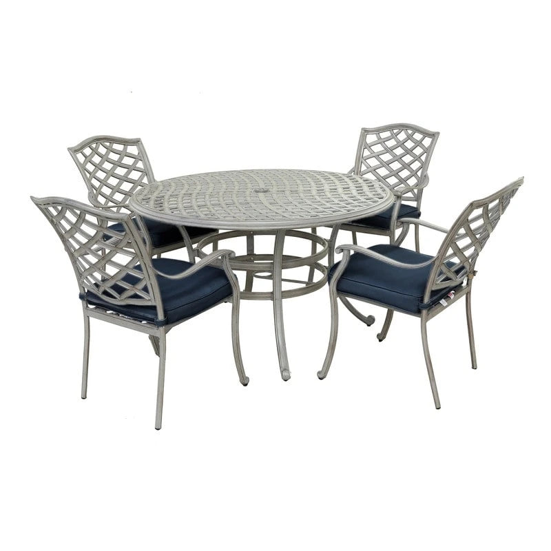 Ensemble de salle à manger d'extérieur 5 pièces en aluminium Arcadia avec coussins