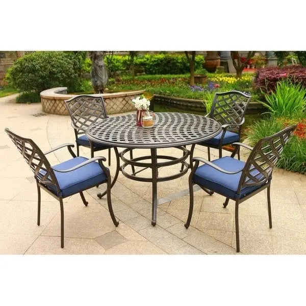 Ensemble de salle à manger d'extérieur 5 pièces en aluminium Arcadia avec coussins