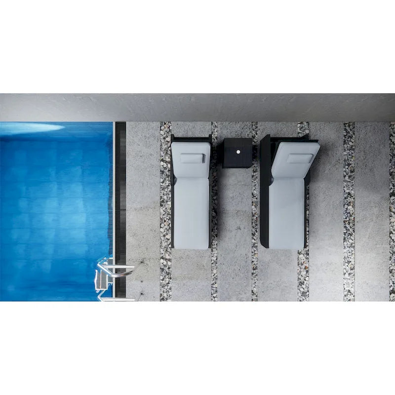 Ensemble de 3 chaises longues réglables en osier et aluminium pour l'extérieur