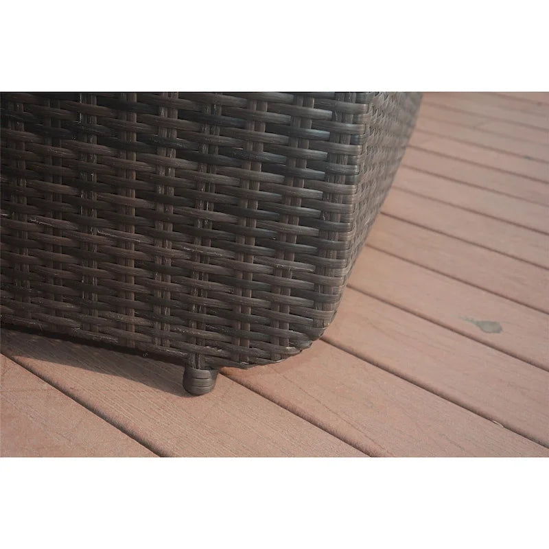 Ensemble de 3 chaises longues réglables en osier et aluminium pour l'extérieur