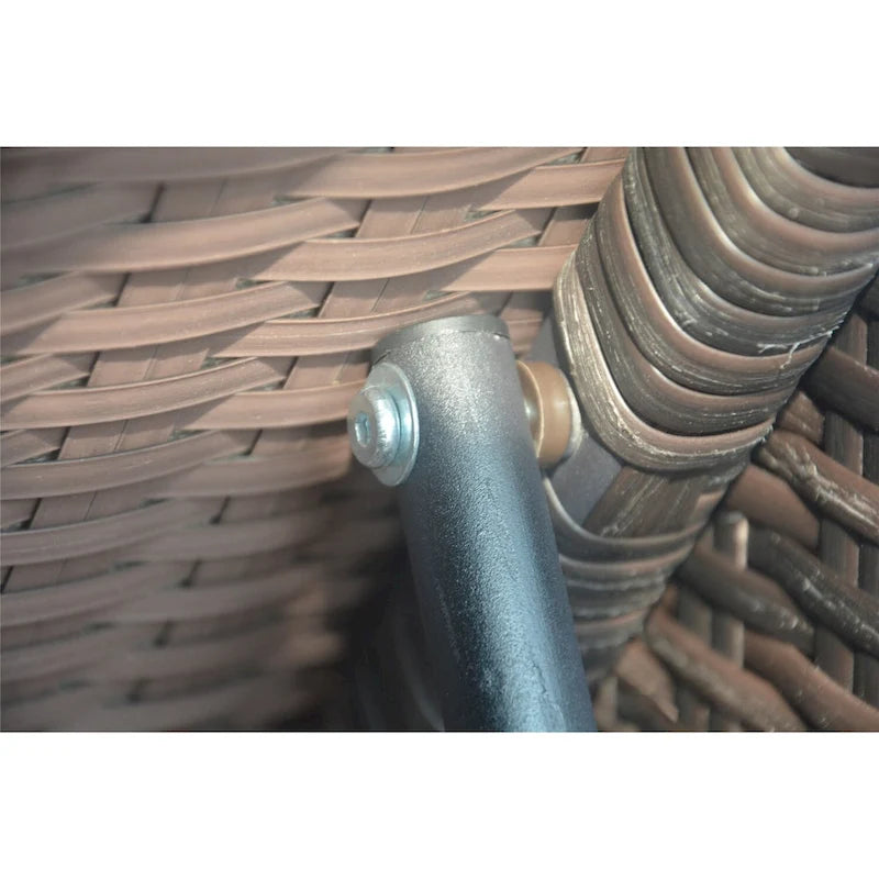 Ensemble de 3 chaises longues réglables en osier et aluminium pour l'extérieur