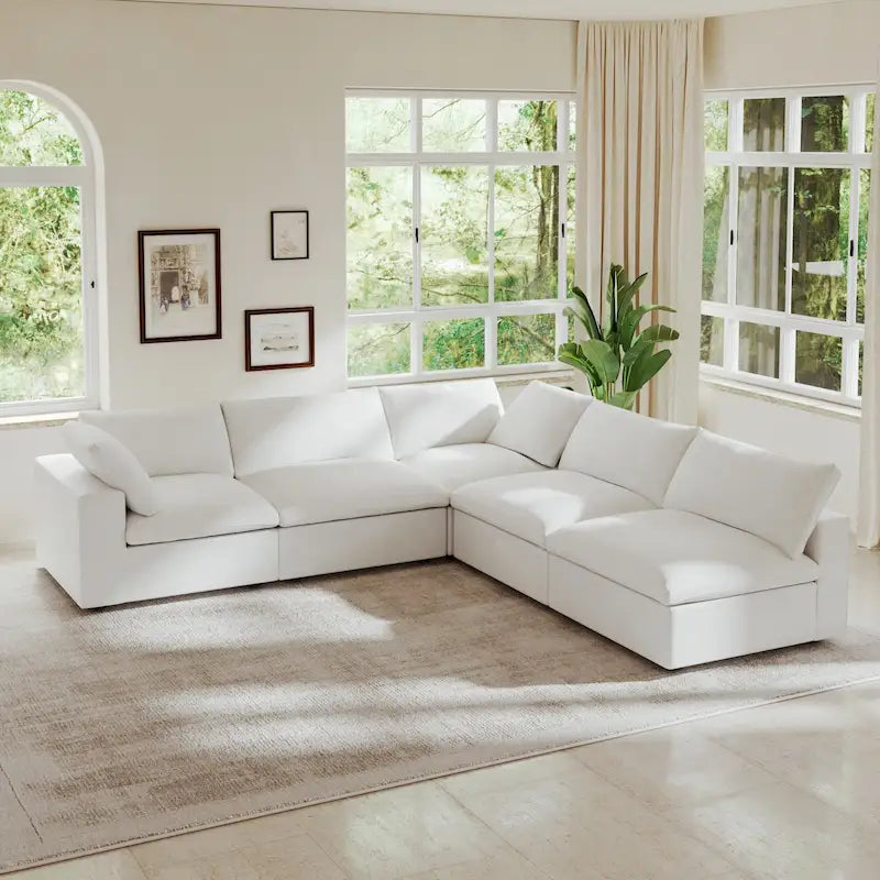 Canapé d'angle 5 places rembourré en duvet surdimensionné 120,45 po
