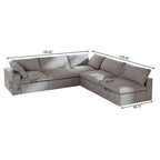 Canapé d'angle 5 places rembourré en duvet surdimensionné 120,45 po
