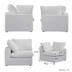Canapé d'angle 5 places rembourré en duvet surdimensionné 120,45 po