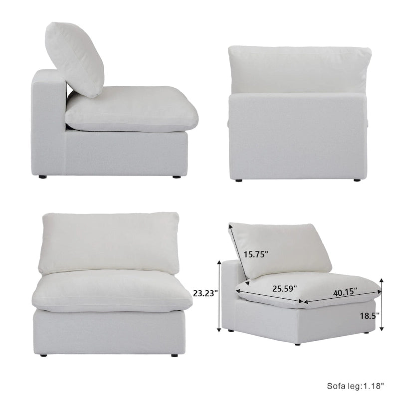 Canapé d'angle 5 places rembourré en duvet surdimensionné 120,45 po