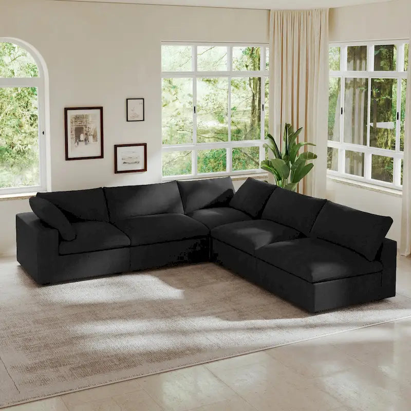 Canapé d'angle 5 places rembourré en duvet surdimensionné 120,45 po