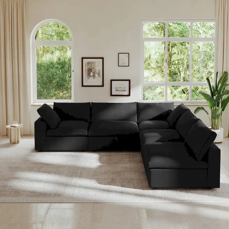 Canapé d'angle 5 places rembourré en duvet surdimensionné 120,45 po