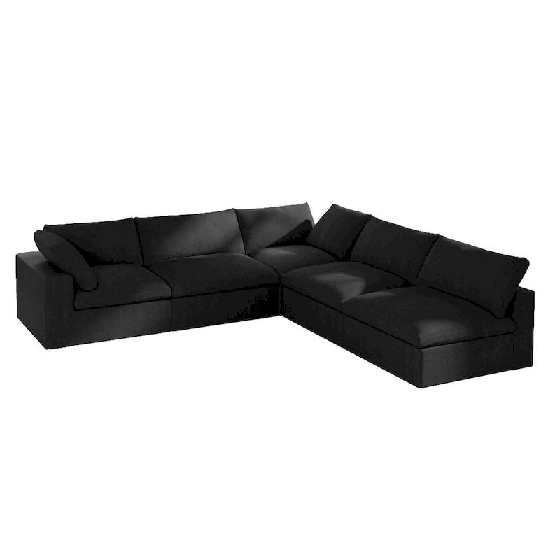 Canapé d'angle 5 places rembourré en duvet surdimensionné 120,45 po