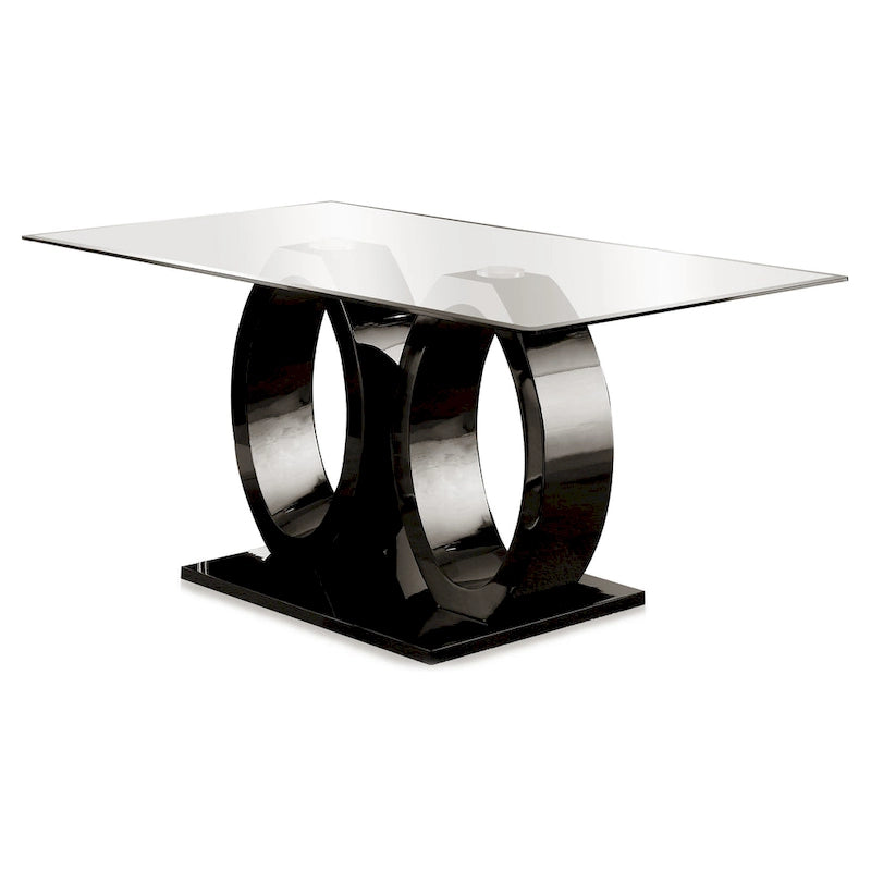 Table à double plateau en verre de 63 po Raji Contemporary de Furniture of America