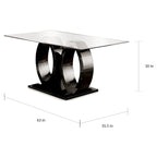 Table à double plateau en verre de 63 po Raji Contemporary de Furniture of America