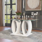 Table à double plateau en verre de 63 po Raji Contemporary de Furniture of America