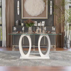 Table à double plateau en verre de 63 po Raji Contemporary de Furniture of America