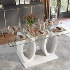 Table à double plateau en verre de 63 po Raji Contemporary de Furniture of America