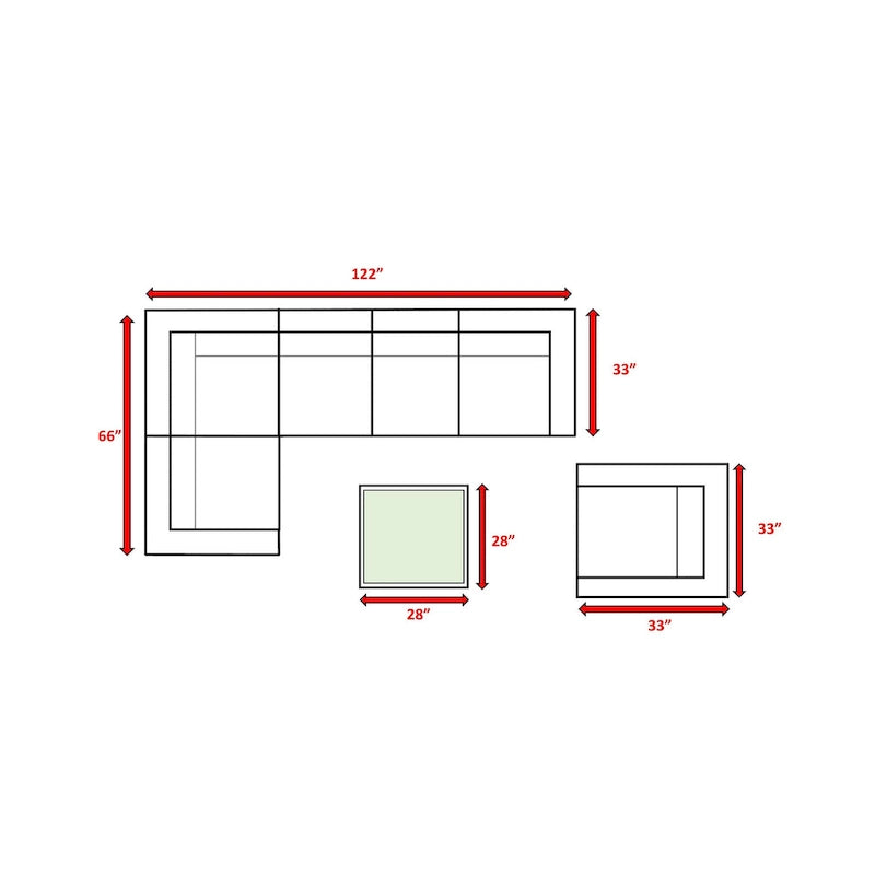 Groupe de sièges modulables en rotin Sunbrella LSI 7 pièces avec coussins