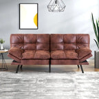 Canapé-lit futon, canapé convertible pliable en mousse à mémoire de forme avec accoudoirs réglables pour petits espaces