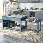 Îlot de cuisine multifonctionnel en bois de style ferme Graneger par Furniture of America