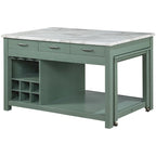 Îlot de cuisine multifonctionnel en bois de style ferme Graneger par Furniture of America