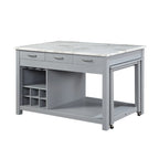 Îlot de cuisine multifonctionnel en bois de style ferme Graneger par Furniture of America