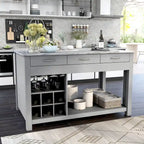Îlot de cuisine multifonctionnel en bois de style ferme Graneger par Furniture of America