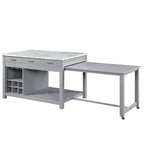Îlot de cuisine multifonctionnel en bois de style ferme Graneger par Furniture of America