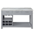 Îlot de cuisine multifonctionnel en bois de style ferme Graneger par Furniture of America