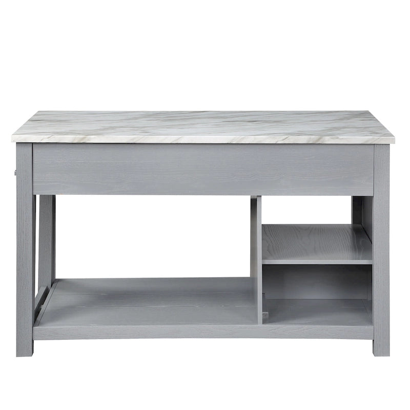 Îlot de cuisine multifonctionnel en bois de style ferme Graneger par Furniture of America