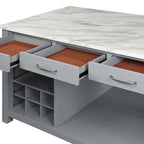 Îlot de cuisine multifonctionnel en bois de style ferme Graneger par Furniture of America