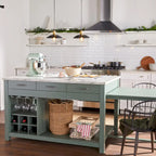 Îlot de cuisine multifonctionnel en bois de style ferme Graneger par Furniture of America